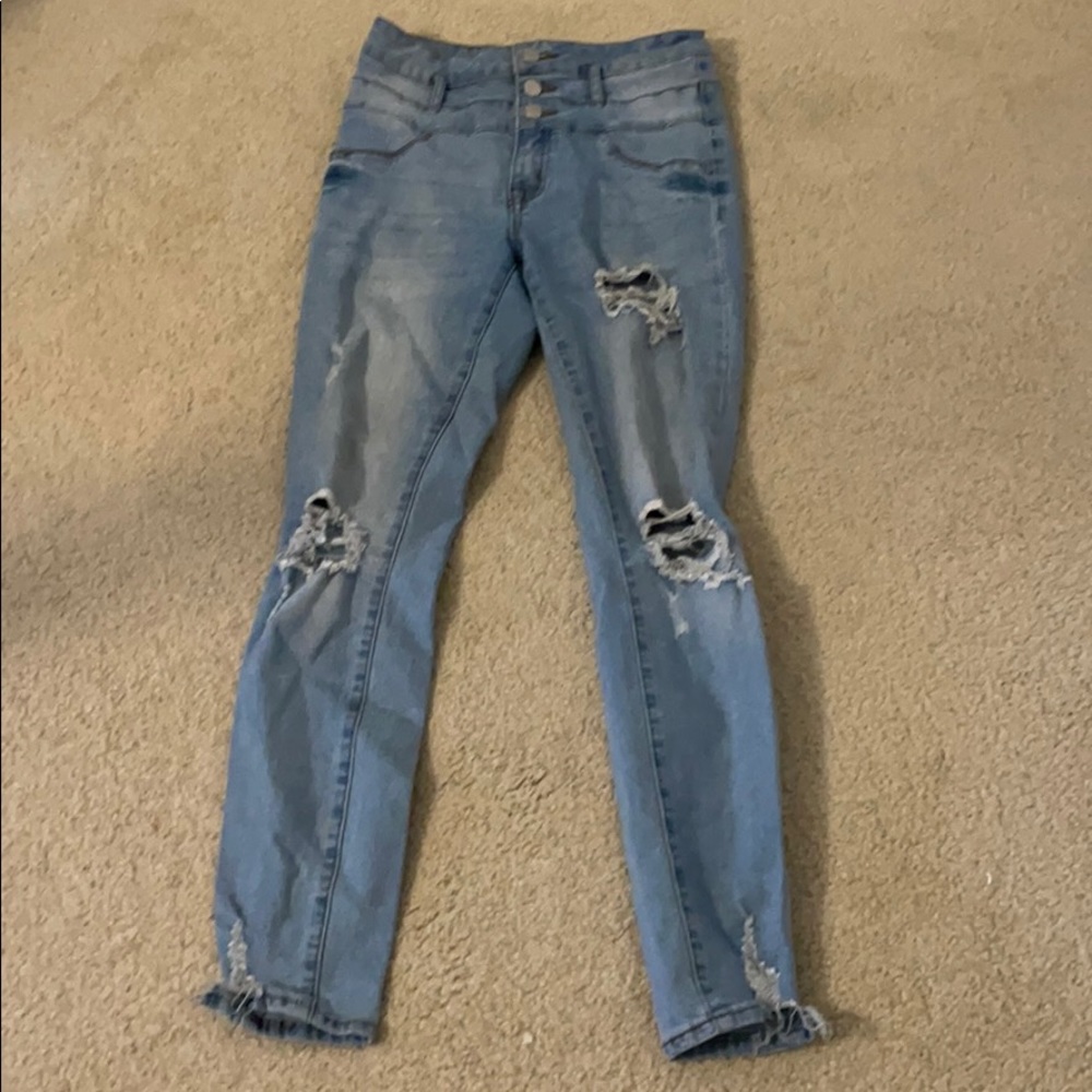 High Waisted Ripped Jeans